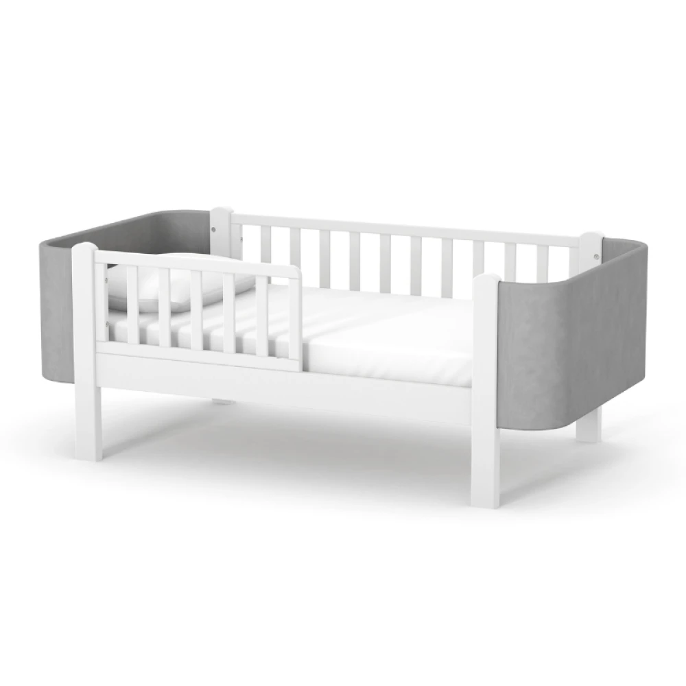 Кровать подростковая Верес Монако Велюр 160x80 см Серый (830973283)