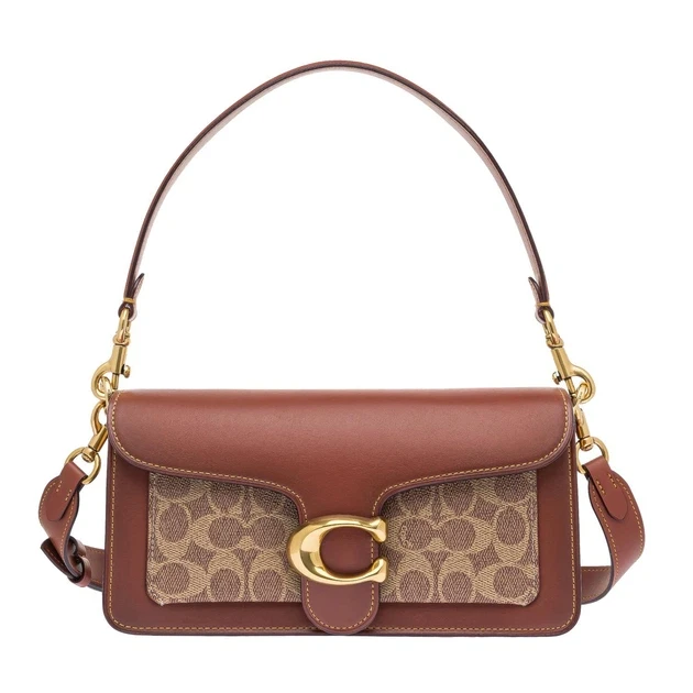 Сумка жіноча шкіряна Coach Tabby Shoulder Bag Багет Коричневий