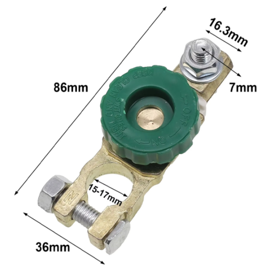 Клема мінусова для автомобільного акумулятора з вимикачем маси 6-24 В (828381) - фото 6