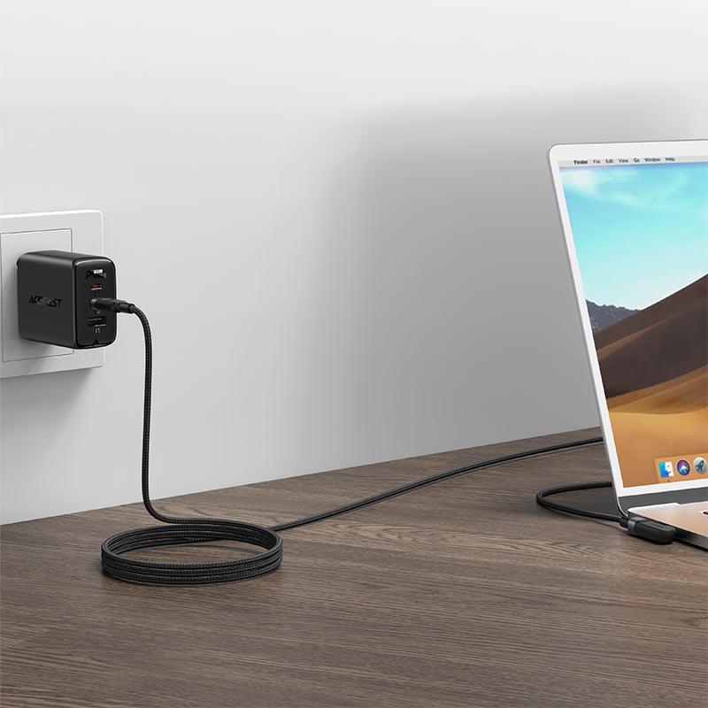 Кабель для зарядки смартфона ACEFAST C5-03 Type-C-Type-C 5 A 2 м Черный/Серый (206266) - фото 3 Кабель для зарядки смартфона ACEFAST C5-03 Type-C-Type-C 5 A 2 м Черный/Серый (206266) - фото 3