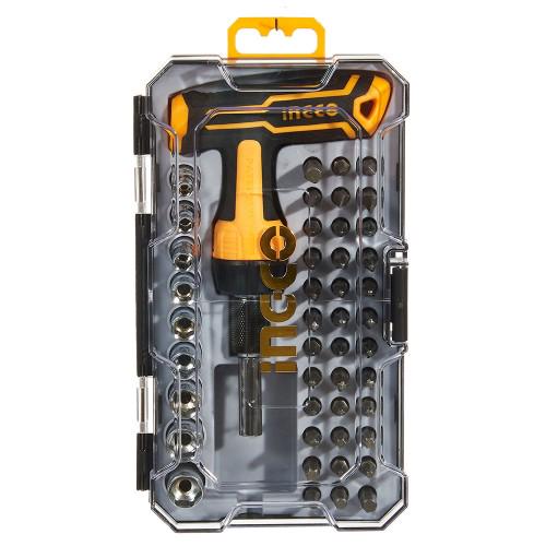 Отвертка Т-образная Ingco с набором насадок и головок 47 шт. (10636235)