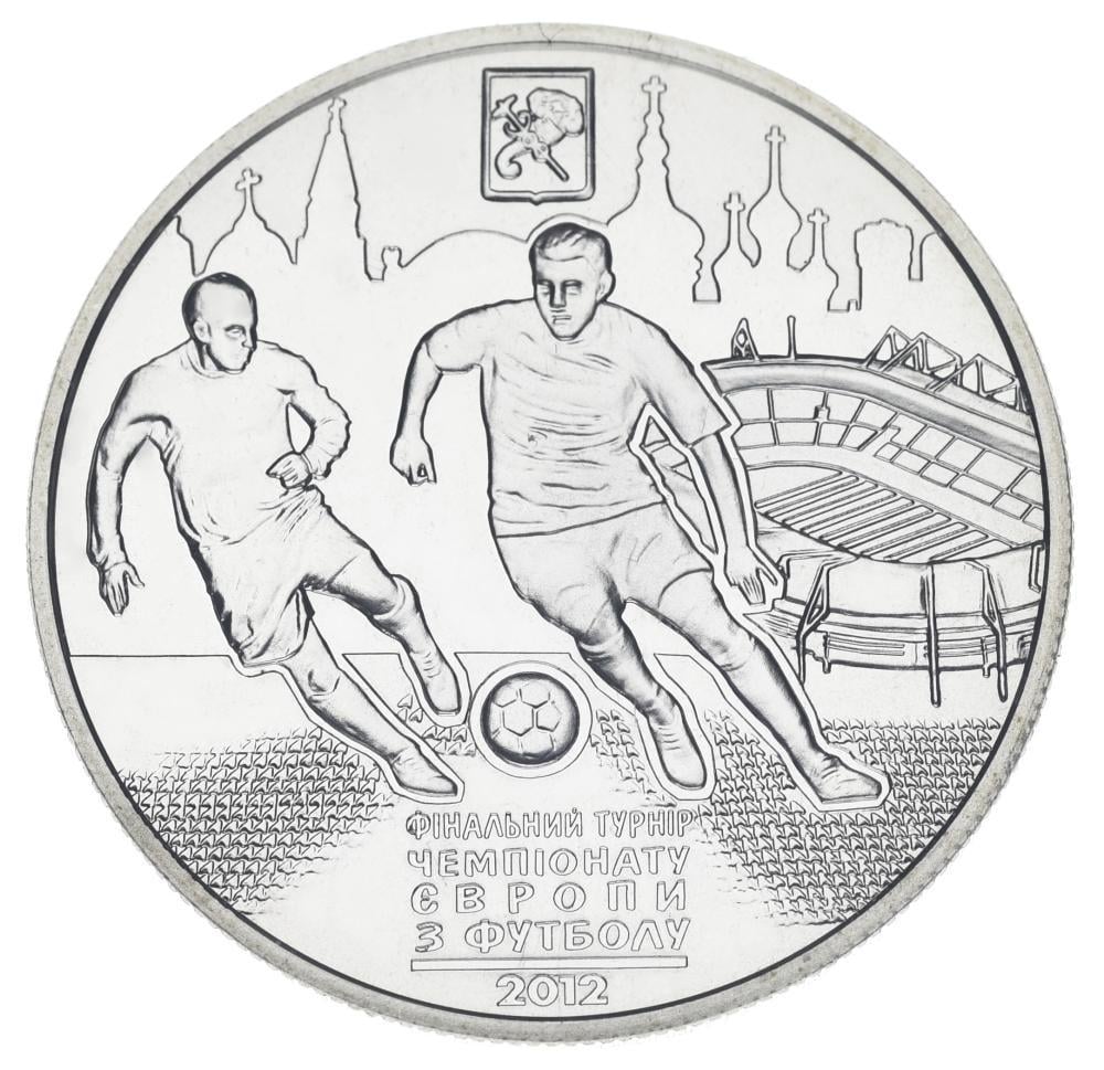 Коллекционная монета Украина 5 гривен 2011 UNC Чемпионат Европы по футболу 2012 года в Украине и Польше г. Харьков (15390298)