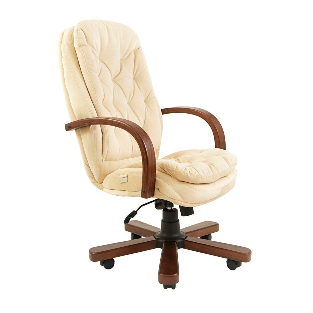 Офисное кресло руководителя Richman Venice VIP Wood M2 AnyFix натуральная кожа Lux Кремовый (64ca425304b9e938a47ba202)