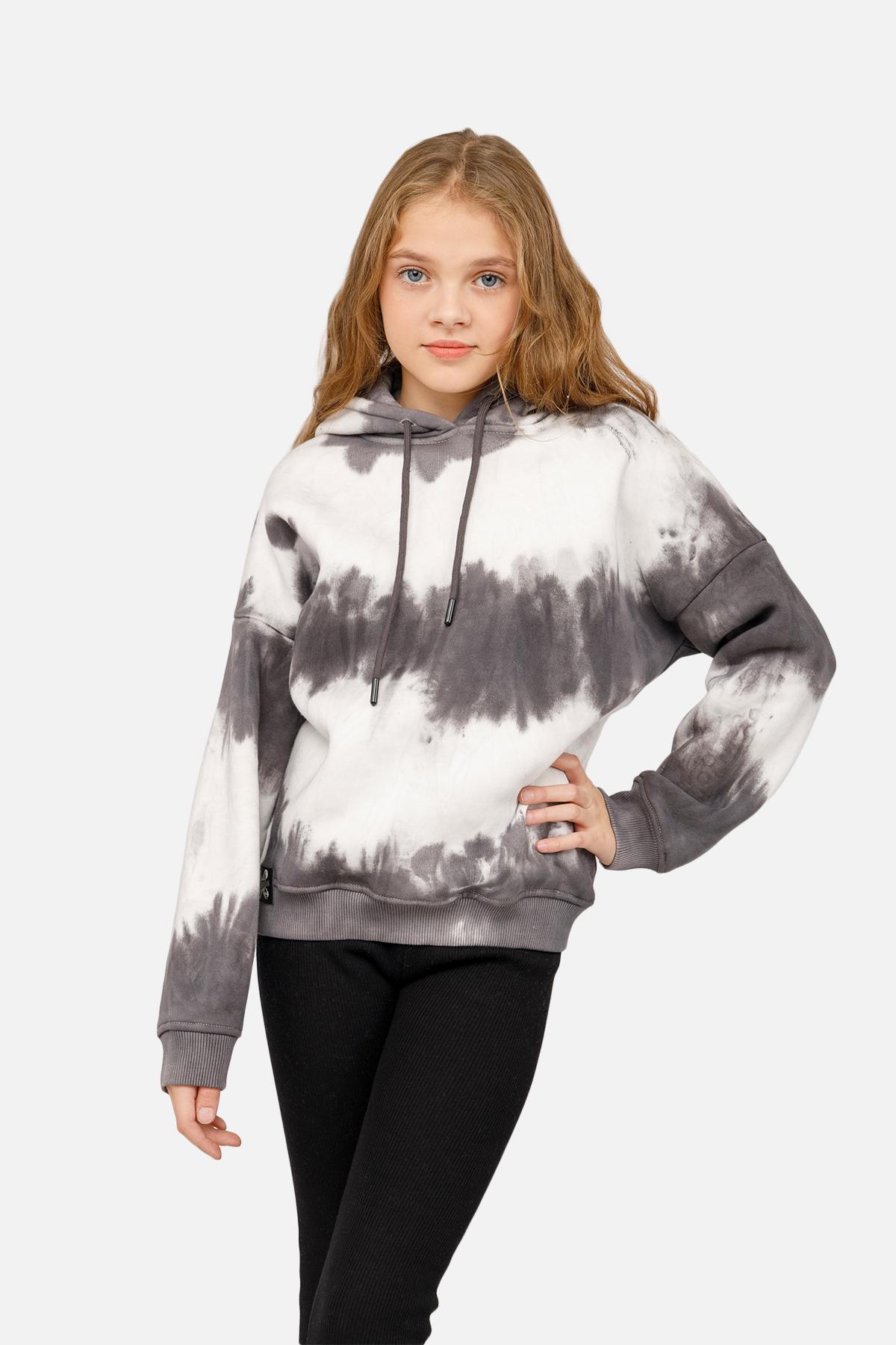 Худи для девочки ЦБ-00261981 128 см Светло-Серый (28576313)