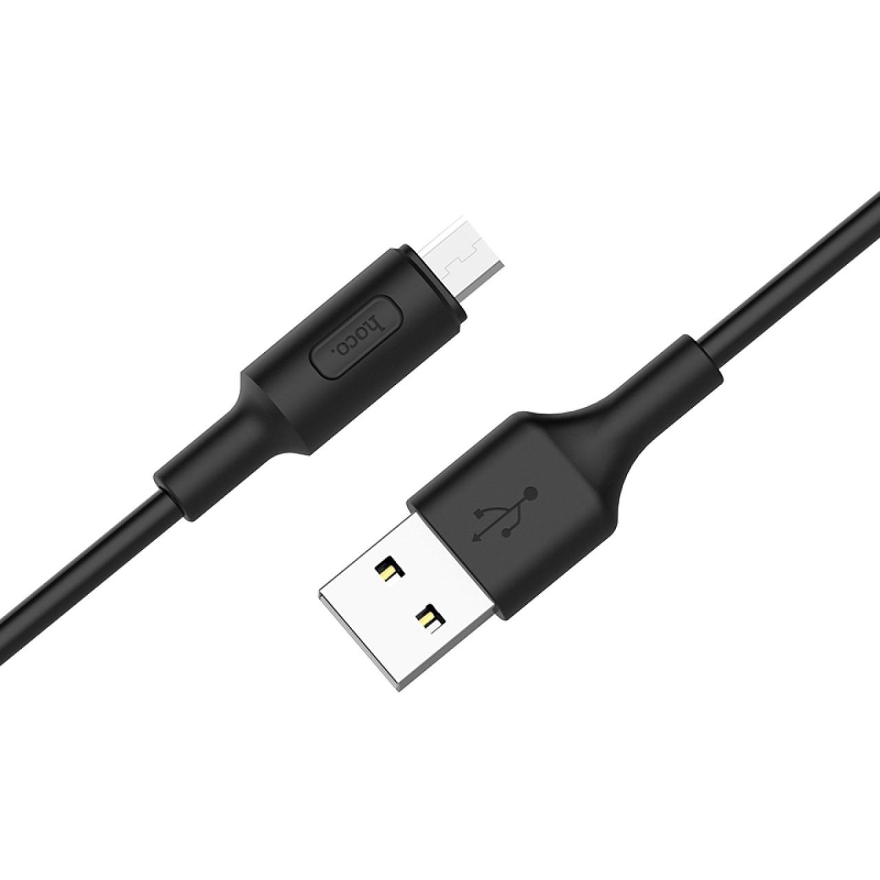 Кабель для зарядки и передачи данных Hoco X25  USB to micro USB 1 м Черный - фото 1