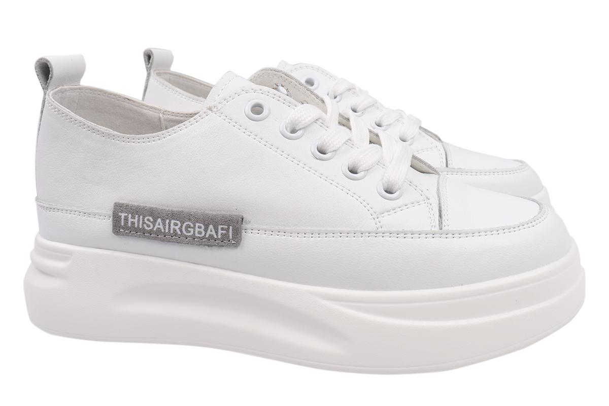 Кеды женские Farinni из кожи на платформе на шнуровке Белый (114-21/22DTCPF 38)