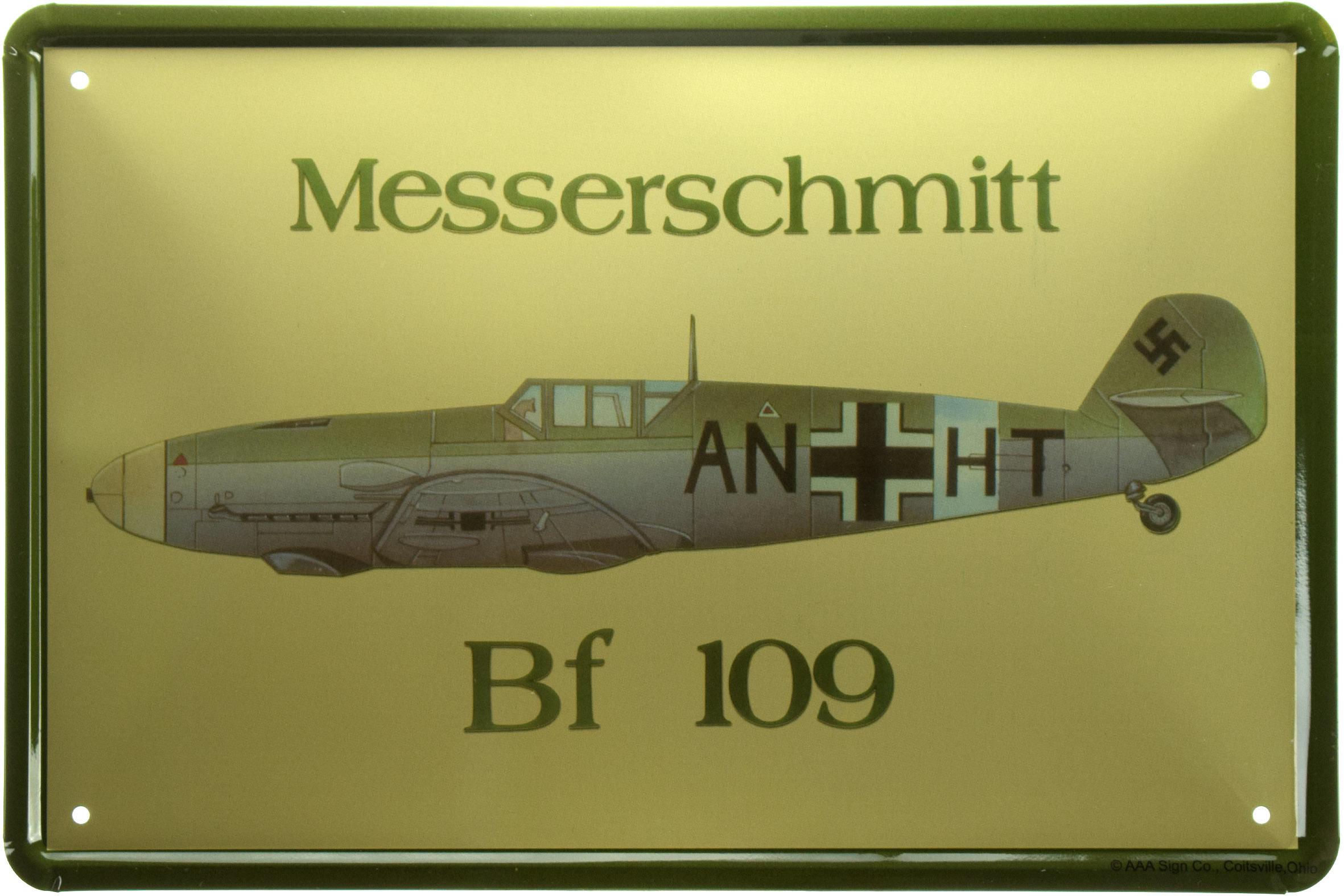 Табличка металлическая Мессершмитт/Messerschmitt Bf 109 20x30 см