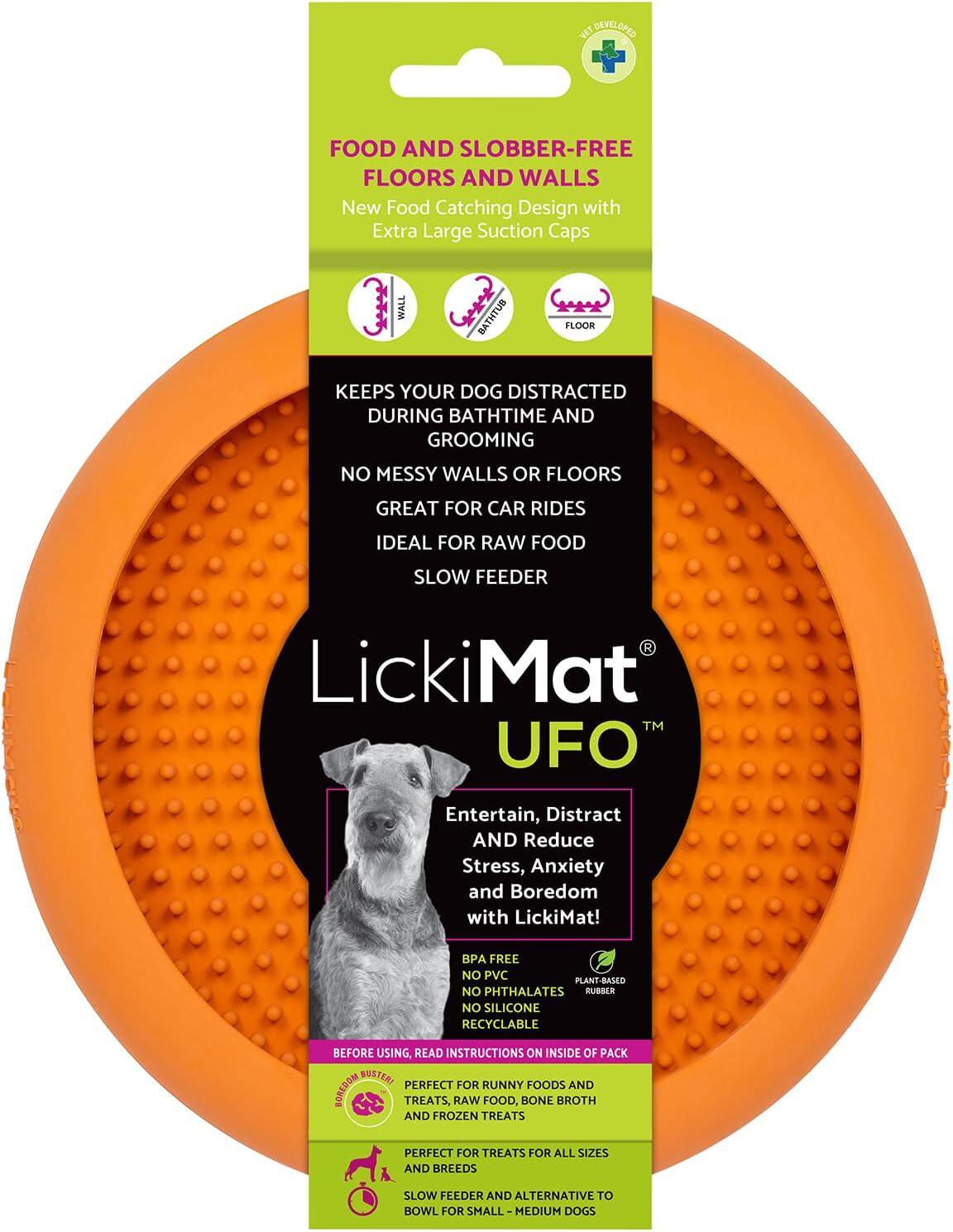 Килимок-антистрес лизальний для собак LickiMat UFO Orange