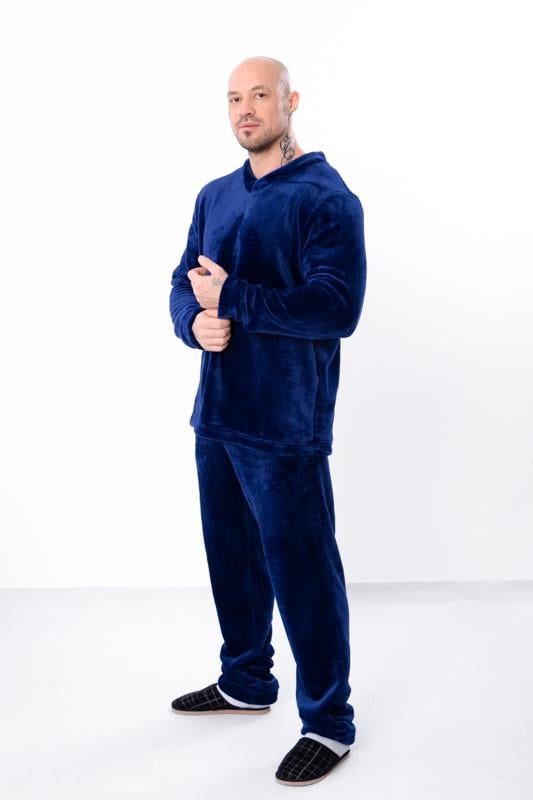 Піжама махрова чоловіча кофта та штани однотонна Носи Своє р. 58 Синій (8314-034)