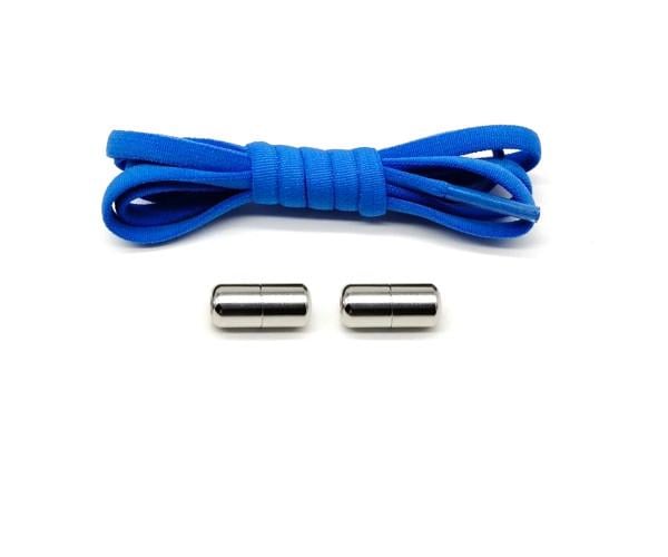 Шнурки еластичні велюрові з фіксаторами без зав'язок 90 см Синій Шнурки еластичні велюрові з фіксаторами без зав'язок 90 см Синій