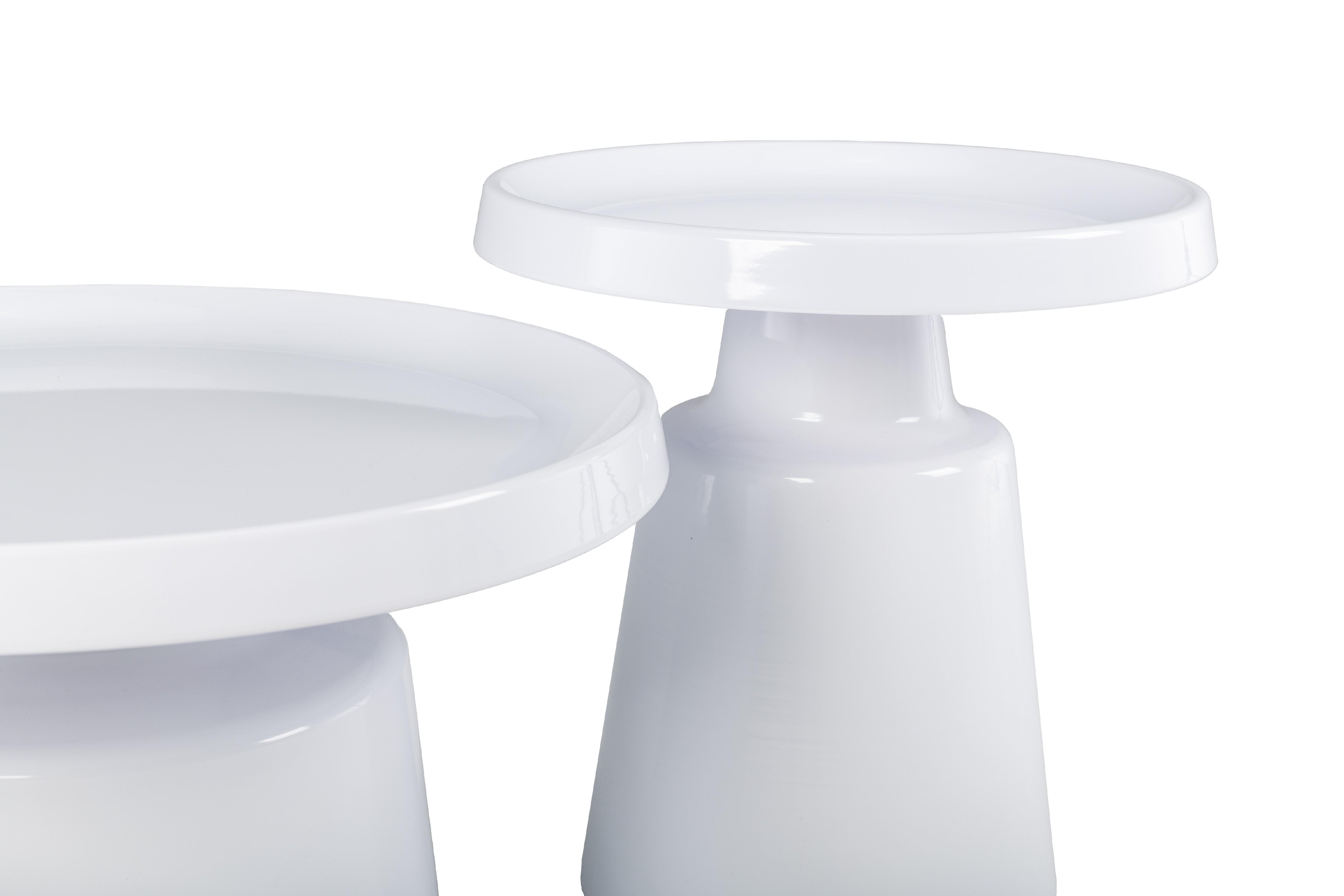 Комплект журнальных столов Vetro Бенито 700х480 мм/500х390 мм 2 шт. Белый/Белый (СТ-45) - фото 4 Комплект журнальных столов Vetro Бенито 700х480 мм/500х390 мм 2 шт. Белый/Белый (СТ-45) - фото 4