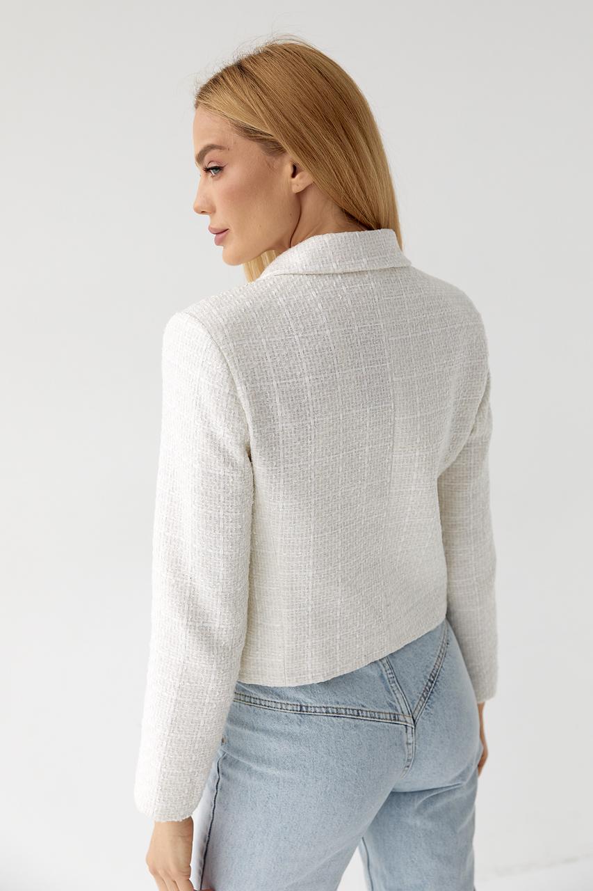 Жакет с золотистыми пуговицами S Молочный (10905652) - фото 2