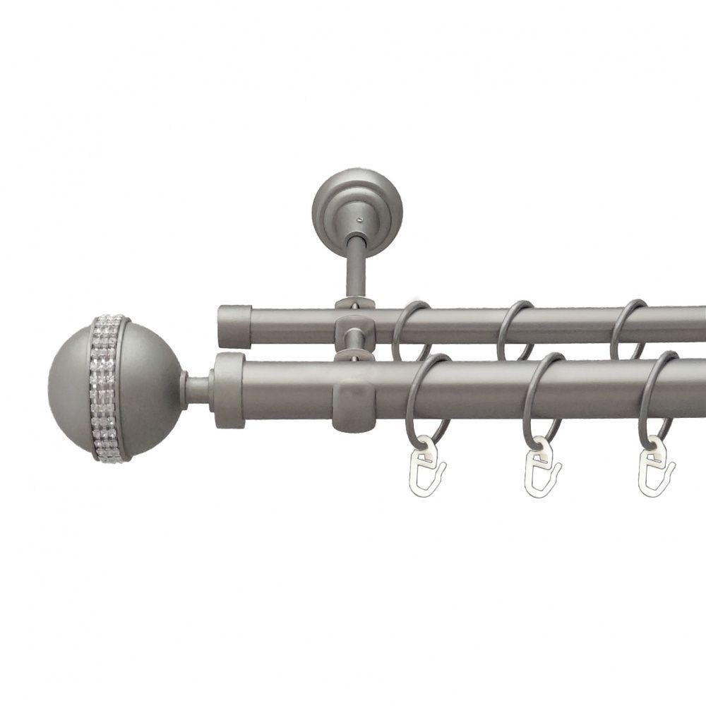 Карниз Orvit Авея металевий дворядний відкритий гладка труба кільце металеве 25/16 мм 300 см Сатин (6353142)