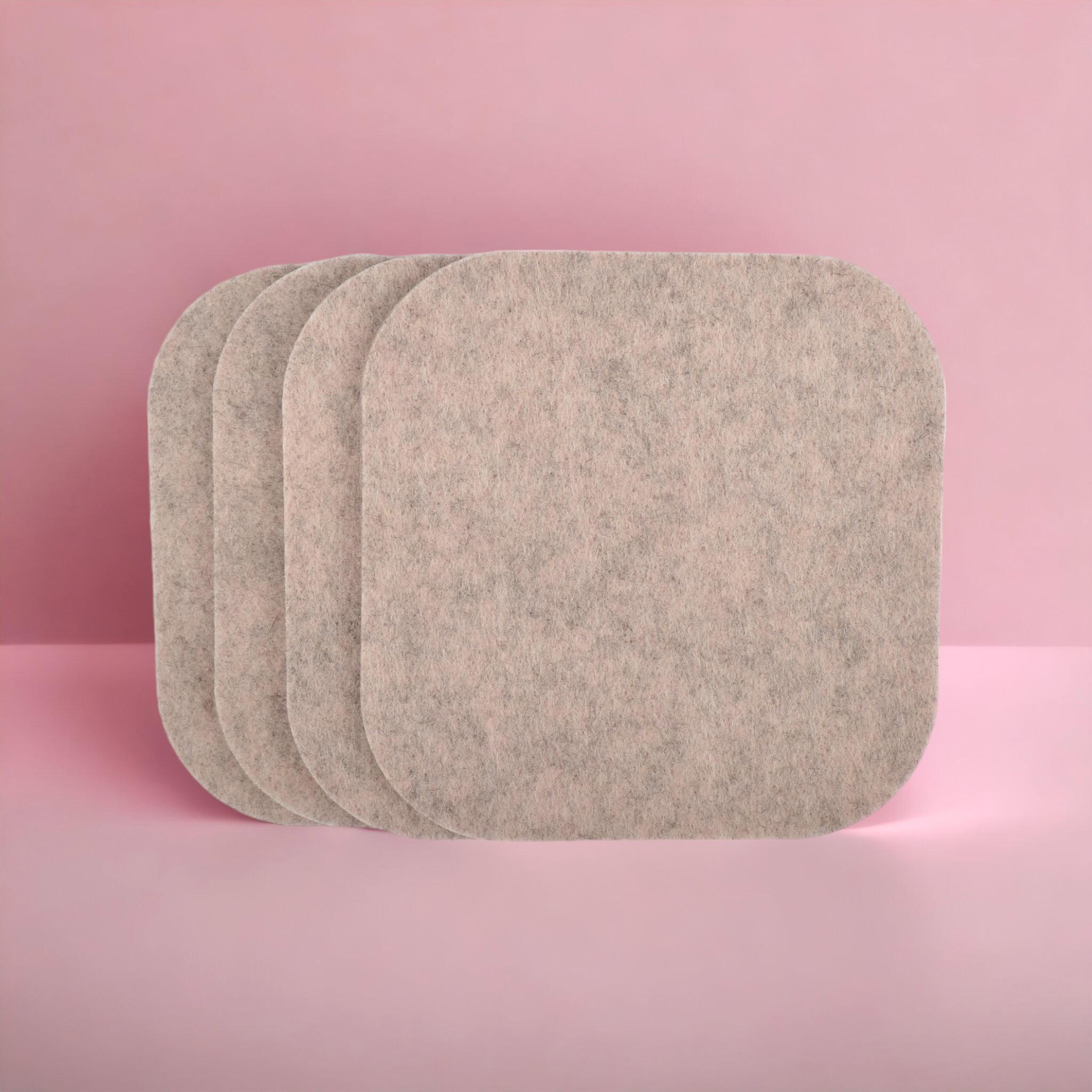 Набор подставок костеров под чашки 4 шт. 10x10 см Бежевый (Latte-0804)