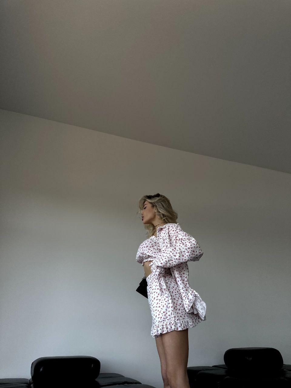 Костюм женский муслин р. 42-46 Бело-красный (ПВ23-7166/Д) - фото 11 Костюм женский муслин р. 42-46 Бело-красный (ПВ23-7166/Д) - фото 11