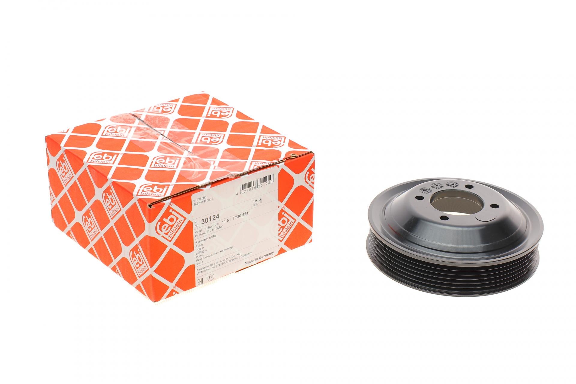 Шкив помпы водяной FEBI BILSTEIN для BMW 3 E36/5 E34/39 2.0-2.8 90-03 M50/M52 30124