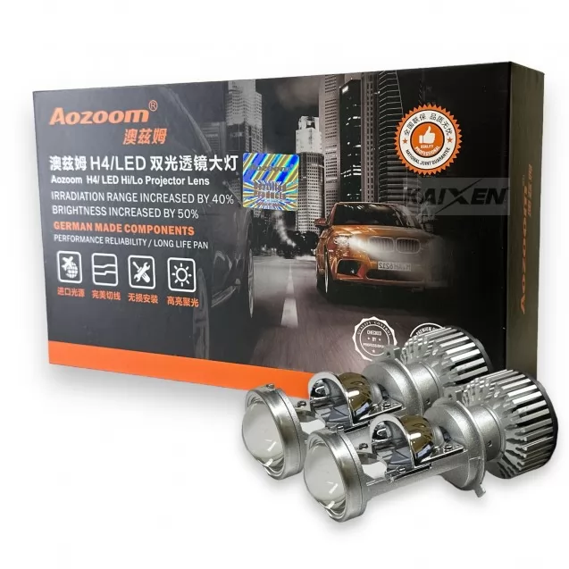 Лампи світлодіодні автомобільні Aozoom H4 з лінзою - фото 1 Лампи світлодіодні автомобільні Aozoom H4 з лінзою - фото 1