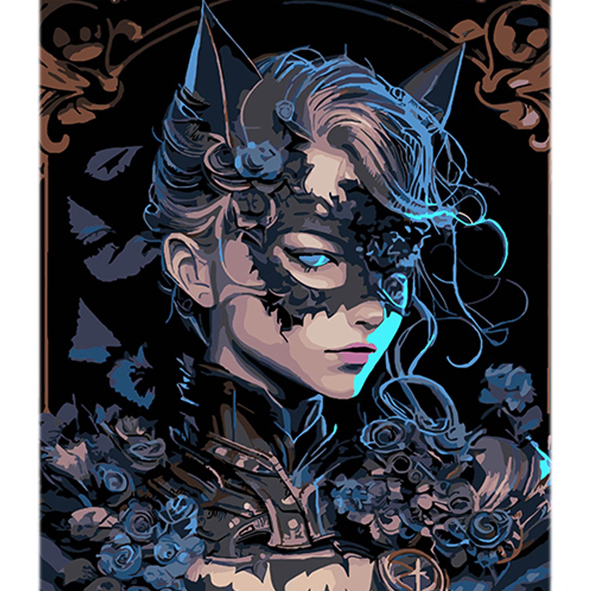 Картина по номерам Strateg Премиум Героиня в маске на черном фоне 40x50 см (AH1131)