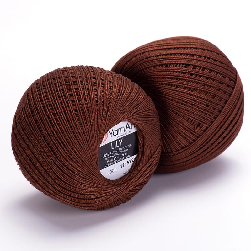 Пряжа YarnArt Lily 005 Коричневый