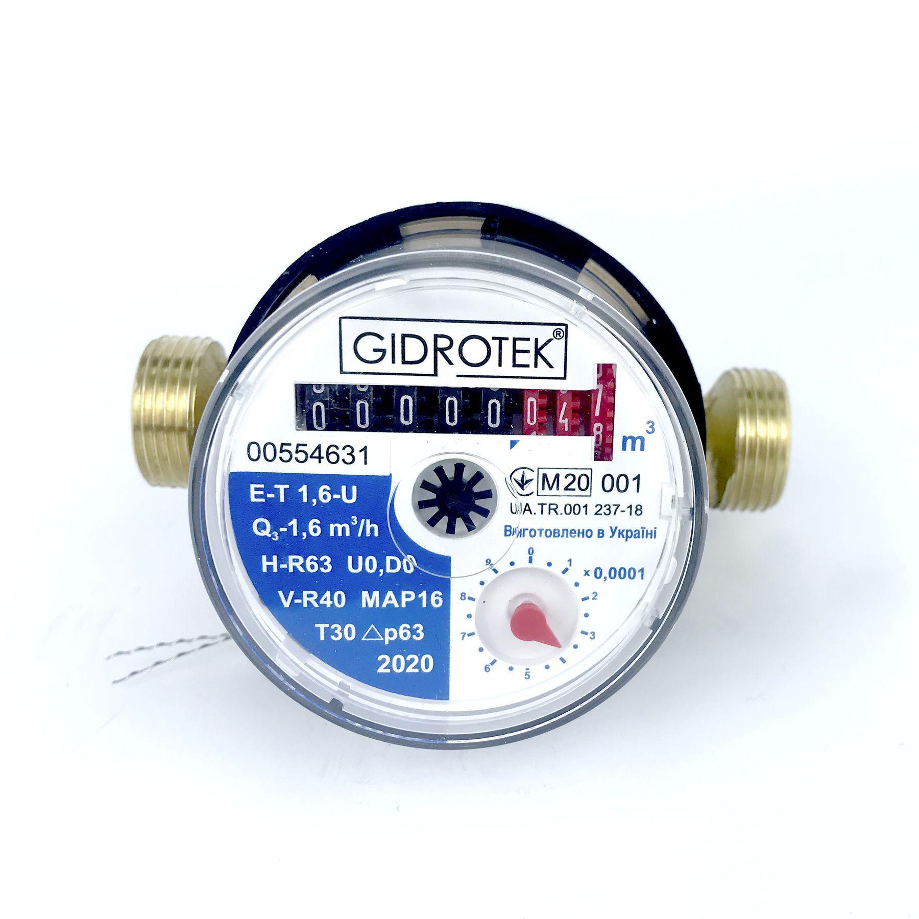 Счетчик холодной воды Gidrotek E-T 1,6U 1/2” со штуцером 110 мм (000003372) - фото 3