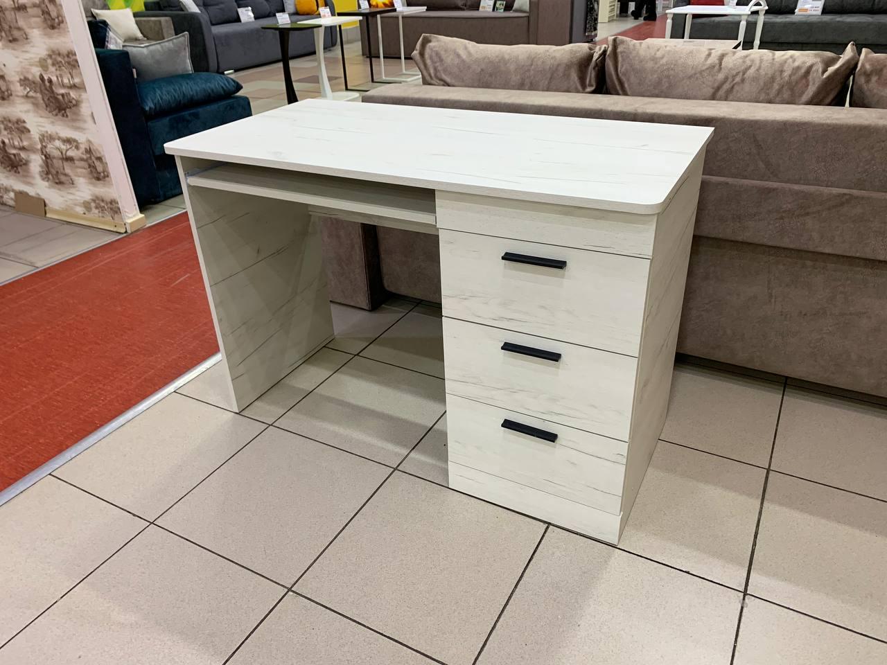 Компьютерный стол Everest Соната тумба правая с ящиками и полочкой для клавиатуры 1100х550х755 мм Дуб крафт белый (11287) - фото 3 Компьютерный стол Everest Соната тумба правая с ящиками и полочкой для клавиатуры 1100х550х755 мм Дуб крафт белый (11287) - фото 3