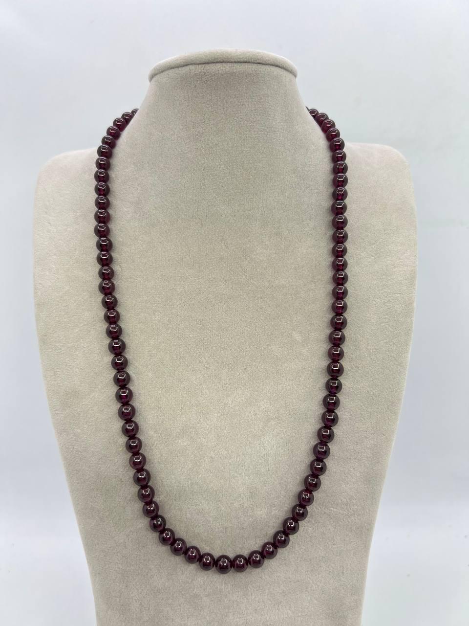 Бусы гранат 6 мм 48 см Бордовый (11839)