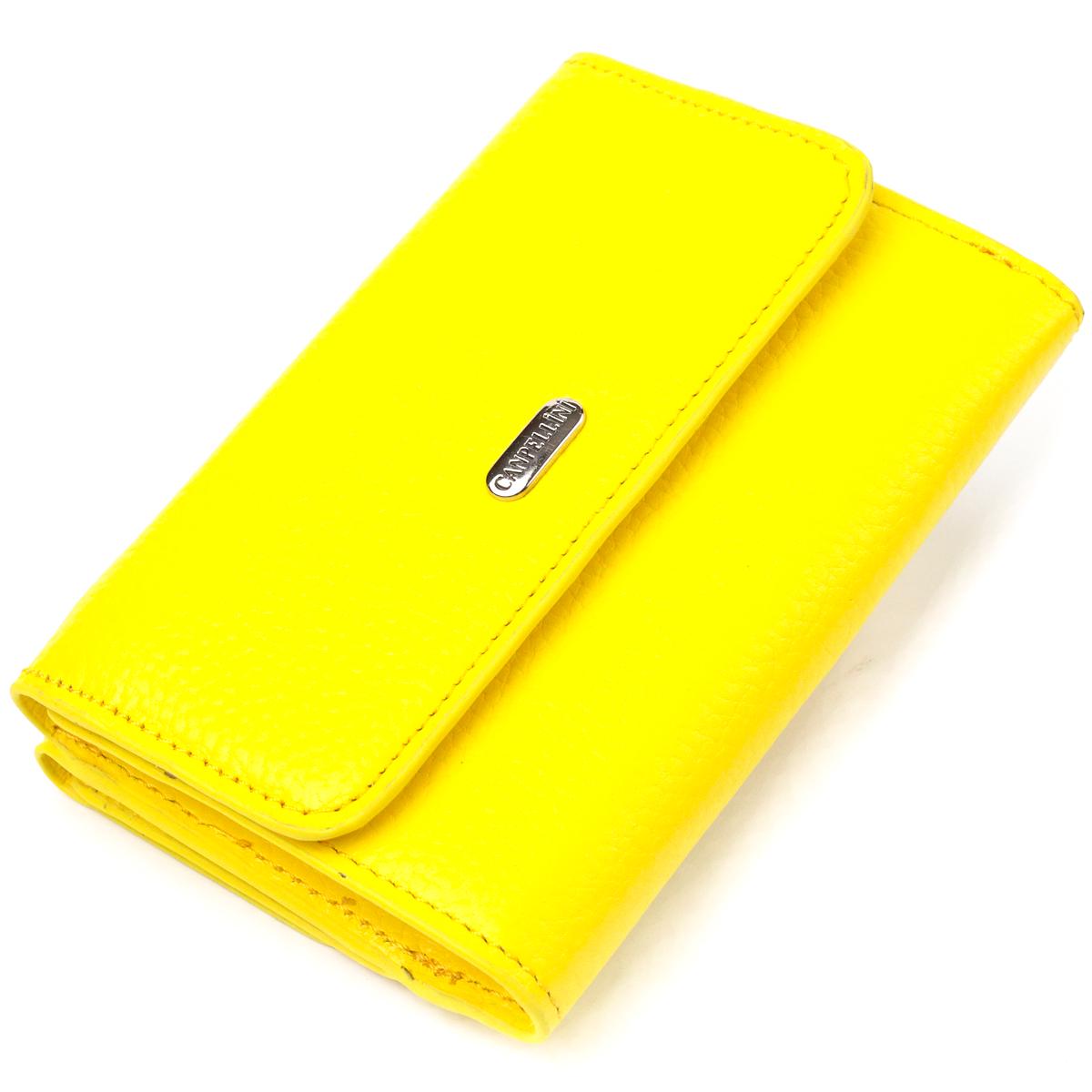 Гаманець жіночий із натуральної шкіри флотар Canpellini Wallet 21597 Лимонний (55377)