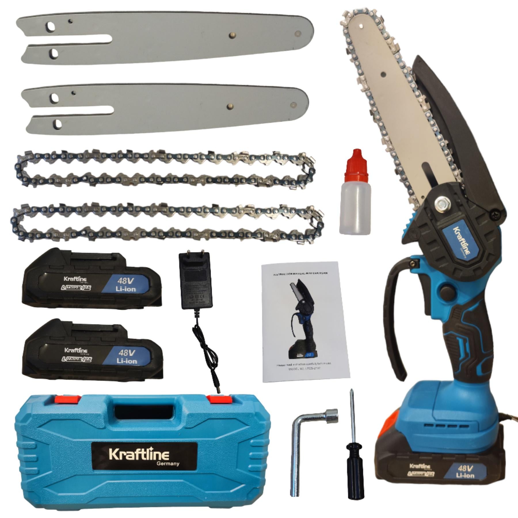 Пила цепная мини Kraftline аккумуляторная 48V 6" в кейсе (27363103)