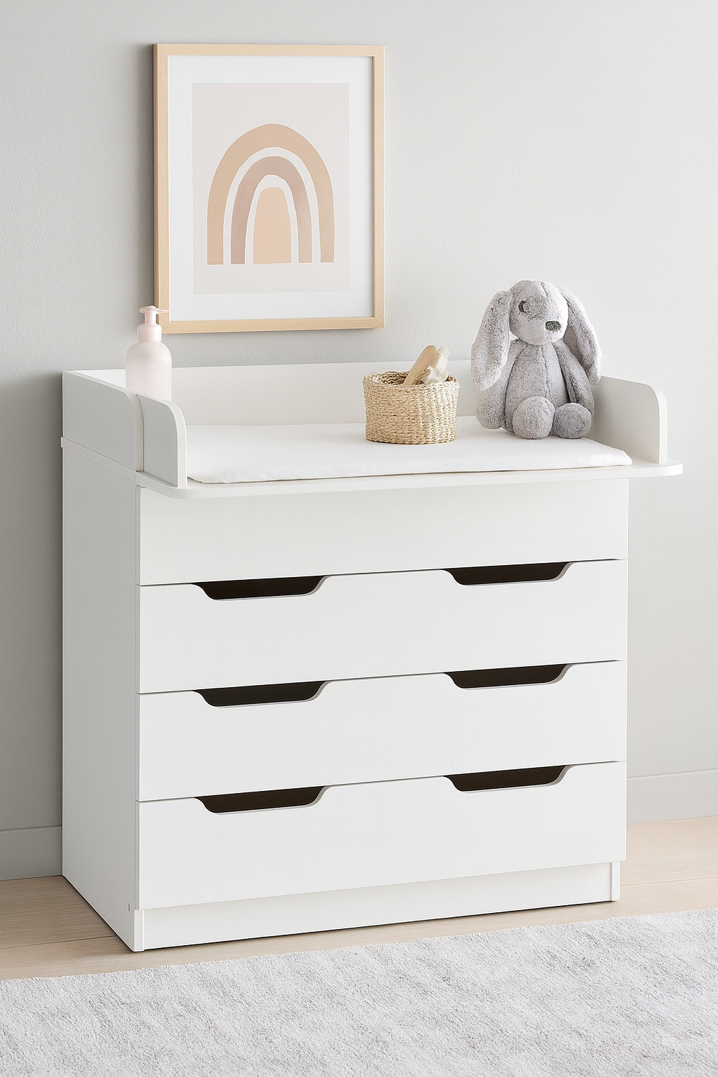 Комод пеленальный 4 выдвижных ящика ЛДСП 850х510х930 мм Нимфея альба (31325756)