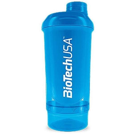 Шейкер BioTechUSA Wave+ Compact shaker 500 мл +150 мл container Schocking Blue