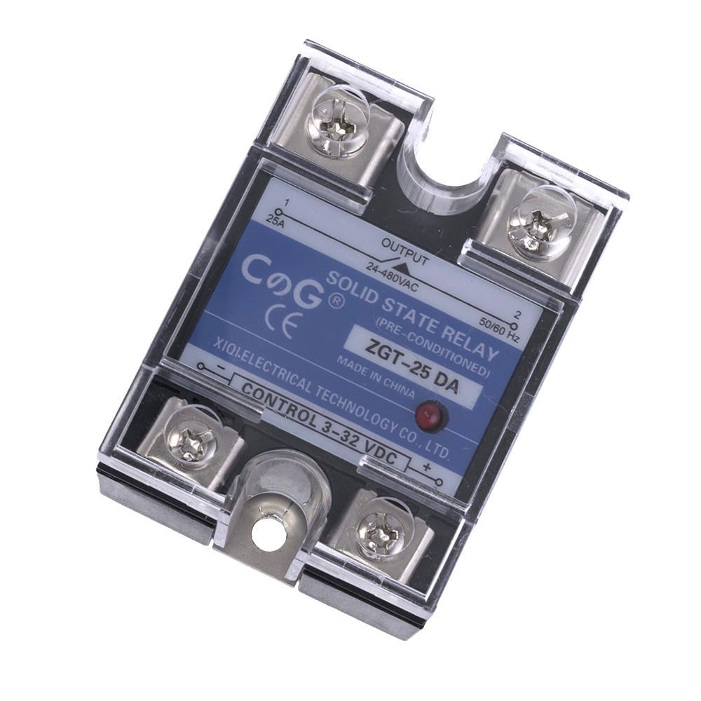 Реле твердотільне ZGT-25DA CG однофазне 3-32V DC 25 mA/24-480V AC 25A (38138602)