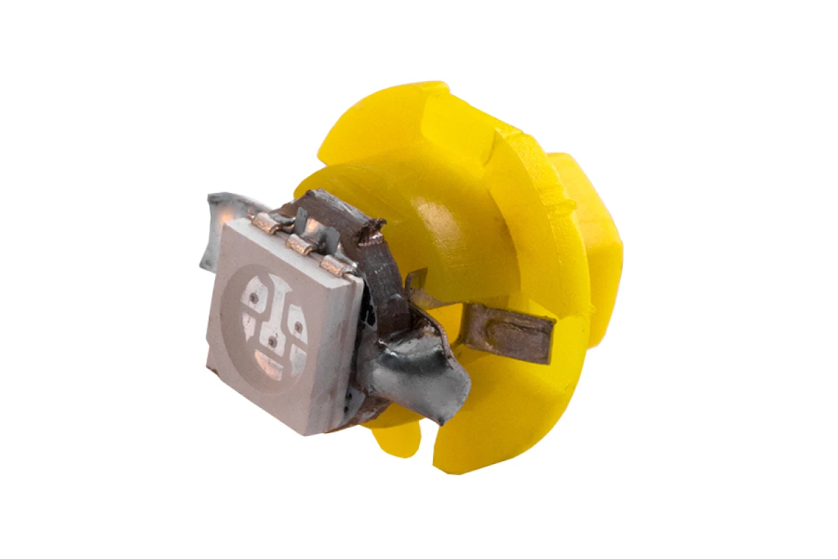 Автомобильная лампа светодиодная LEDUA T5-B8.4-1pc вогнутый LED 12V Желтый (245)