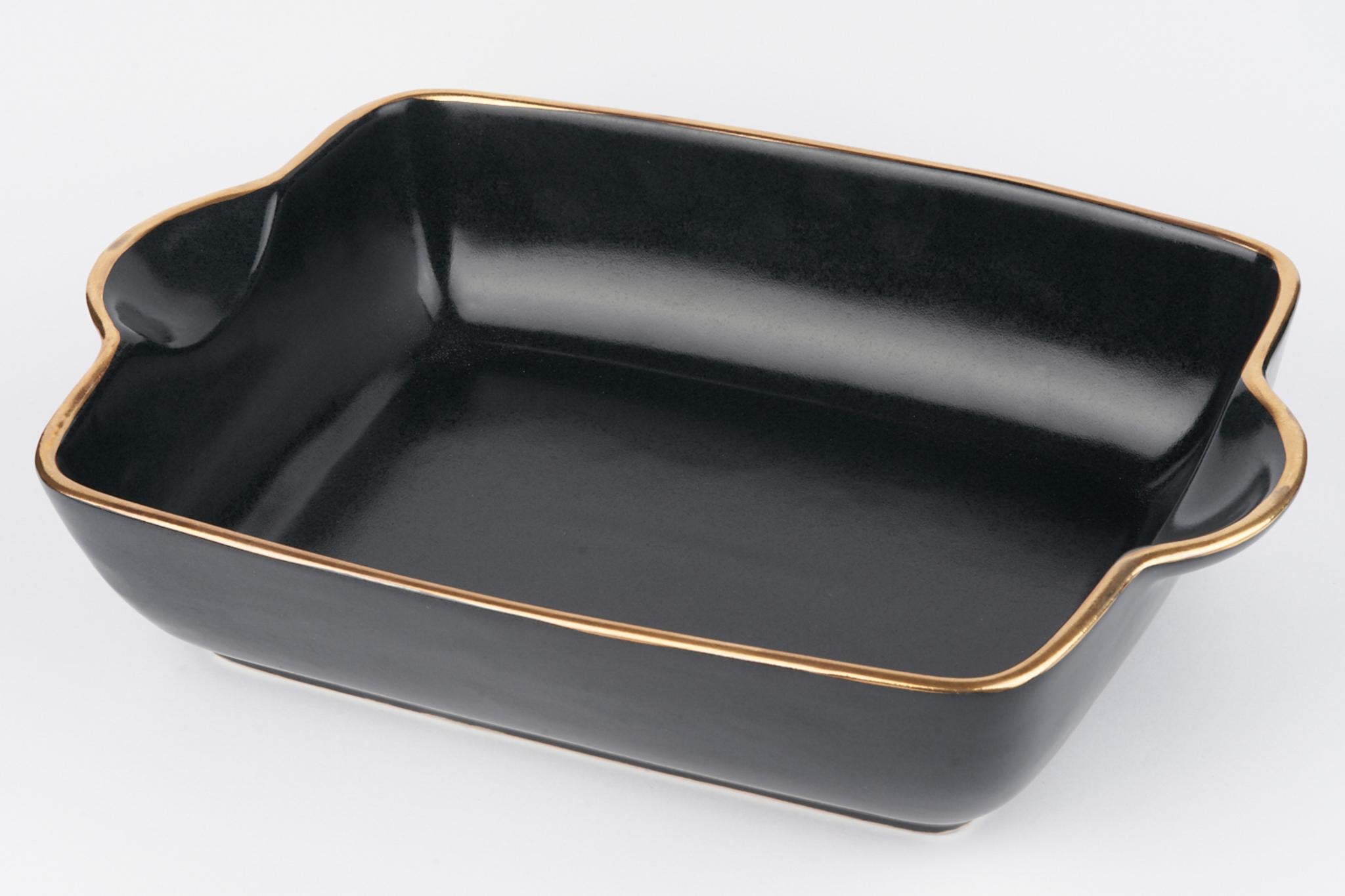 Форма для выпечки 2,2 л Черный матовая с золотом (1014)