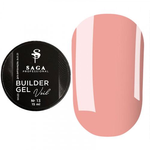 Гель для наращивания Saga Builder Veil Gel №13 15 мл Кремово-розовый