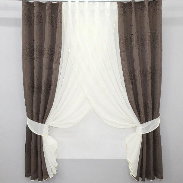 Занавеска кухонная 330х170 см Какао/Молочный (109к)