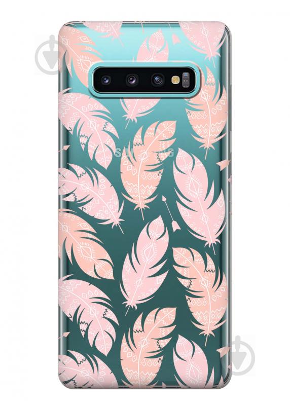 Чехол iSwag для Samsung Galaxy S10 Plus Розовые перья (H431) Чехол iSwag для Samsung Galaxy S10 Plus Розовые перья (H431)