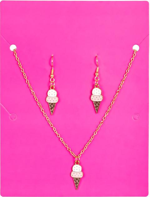 Набор Lukky Fashion с цепочкой и серьгами Ice-Cream (T24607) - фото 2 Набор Lukky Fashion с цепочкой и серьгами Ice-Cream (T24607) - фото 2