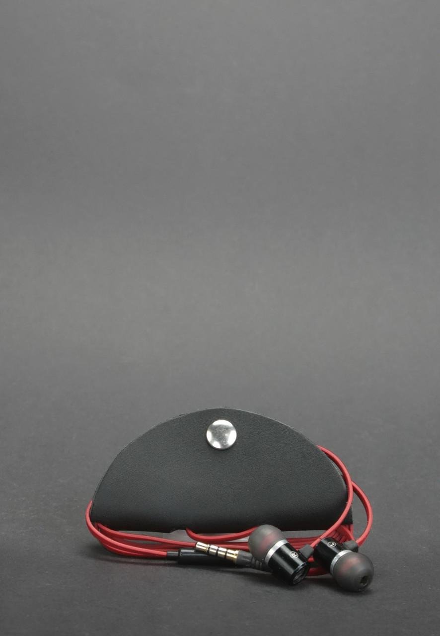 Держатель кожаный для наушников и проводов Черный (A-031925) - фото 5