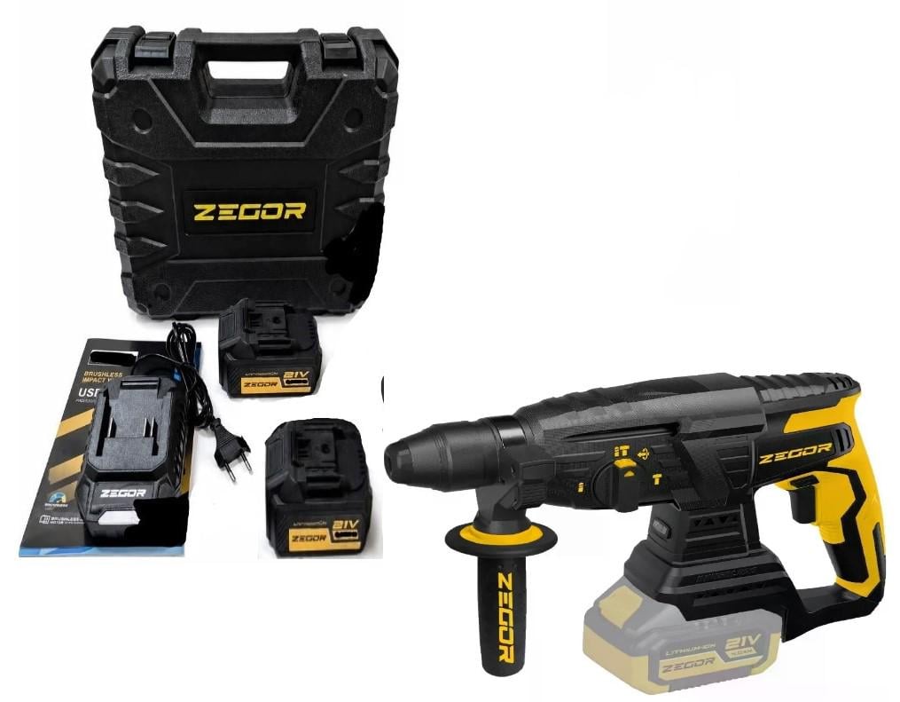 Перфоратор акумуляторний Zegor EHBB-21BL-28 PROFESSIONAL 2 акумулятори 8 Аг/зарядний пристрій (38443108)