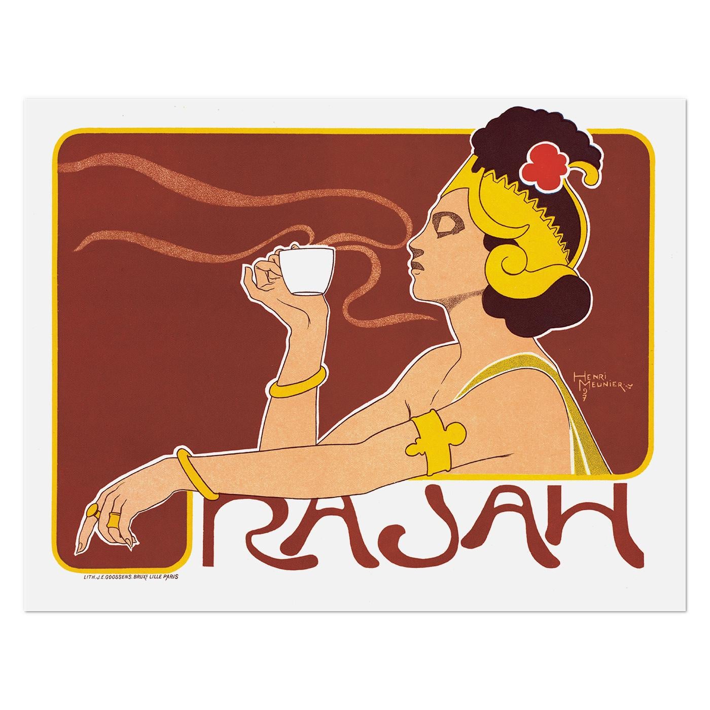 Плакат винтажный Coffee Rajah 1897 80x62 см (0198) Плакат винтажный Coffee Rajah 1897 80x62 см (0198)