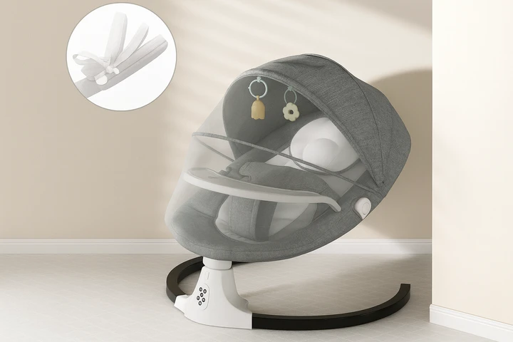 Детские качели-шезлонг WX-088 с музыкой и балдахином - фото 3 Детские качели-шезлонг WX-088 с музыкой и балдахином - фото 3