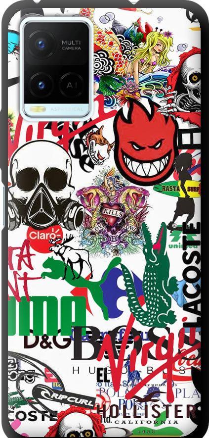Чехол на Vivo Y21 Many different logos (4022b-669-42517)