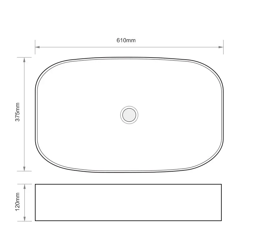Раковина накладна керамічна MIXXUS Premium 0105 610х375х120 мм (MP6524) - фото 3