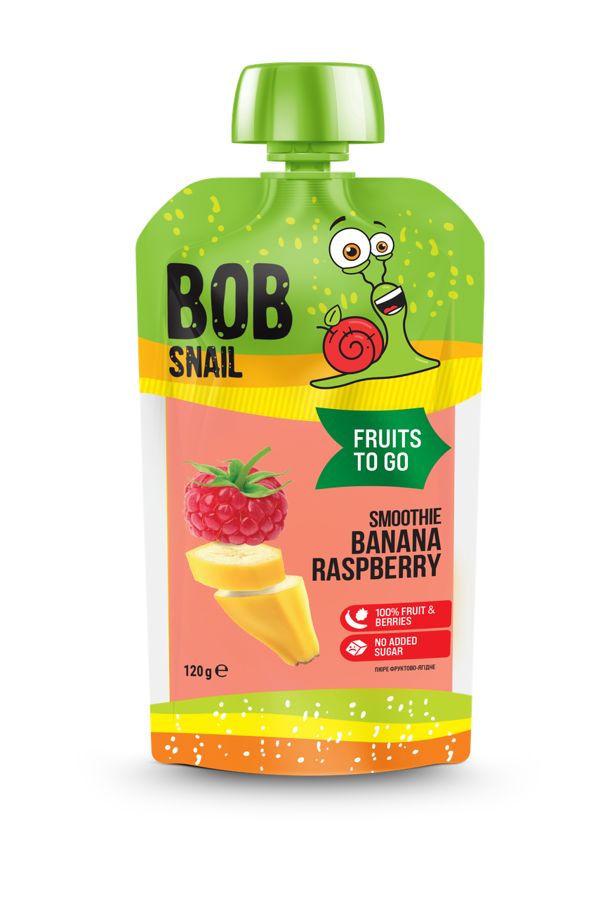 Пюре фруктово-ягідне Смузі Банан-малина Bob Snail пастеризоване 120 г (2302864575) Пюре фруктово-ягідне Смузі Банан-малина Bob Snail пастеризоване 120 г (2302864575)