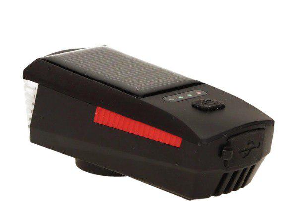 Фонарь велосипедный FY-327 с аккумуляторной/солнечной зарядкой Черный (3-6-48316)