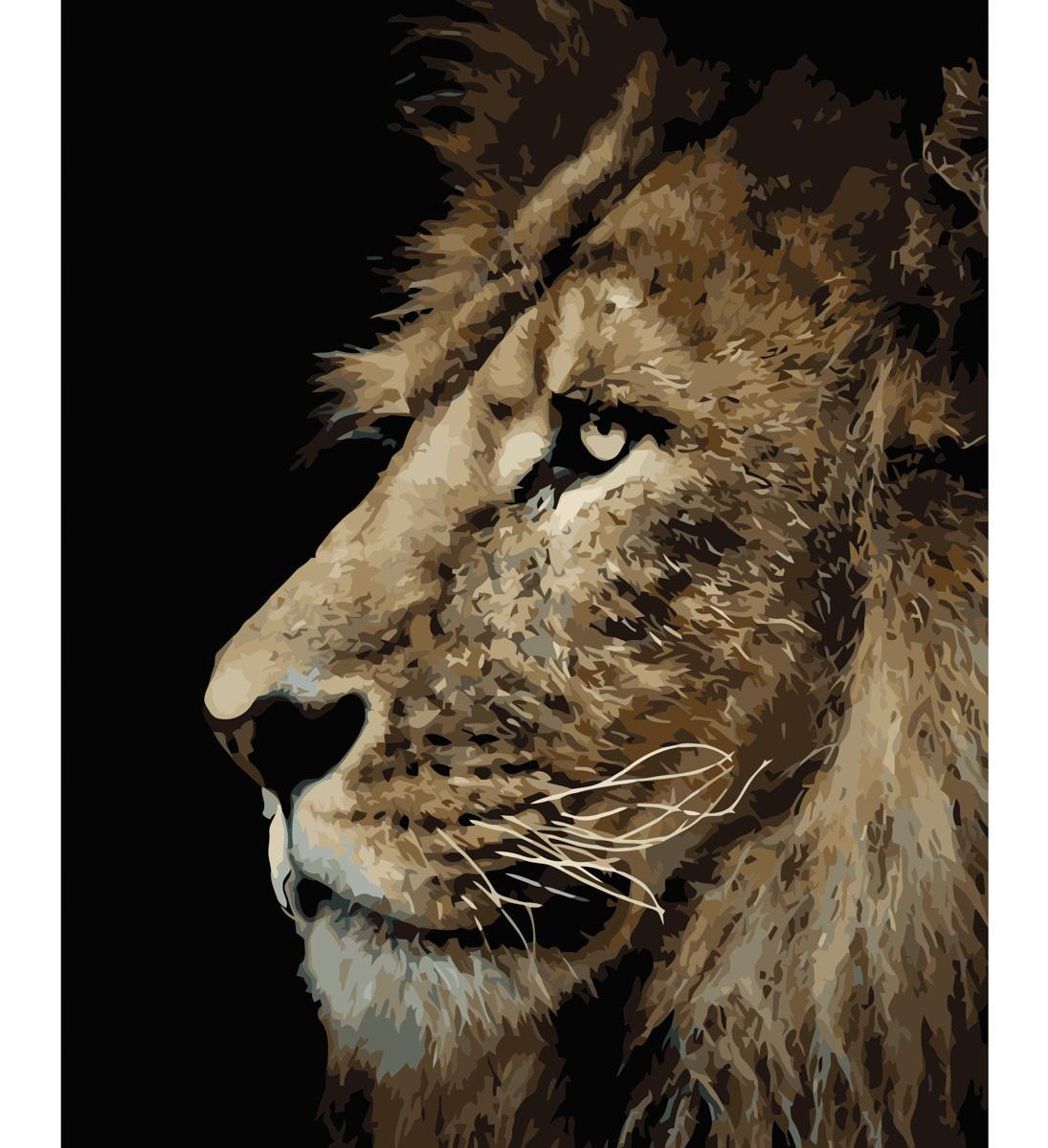 Картина по номерам Strateg Портрет льва 40x50 см (VA-0245)