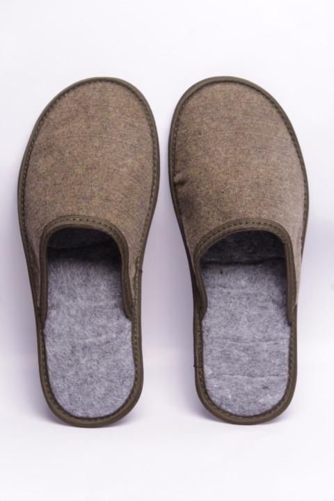 Домашние тапочки мужские Pago закрытые фетровые р. 41 Хаки - фото 2 Домашние тапочки мужские Pago закрытые фетровые р. 41 Хаки - фото 2