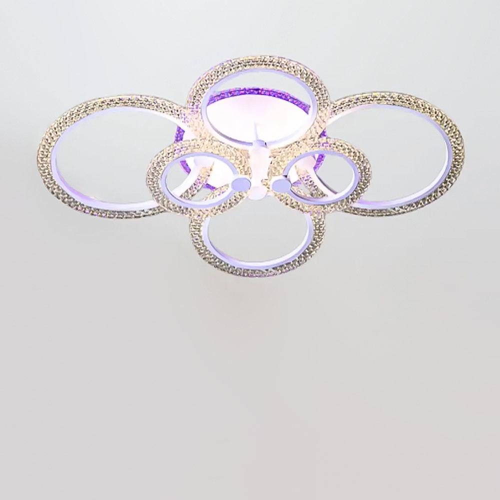 Люстра потолочная светодиодная Light House SC-19286/2/2/2C WH PK/BU/PL 132W/20W 2,4G 830х170 мм Белый