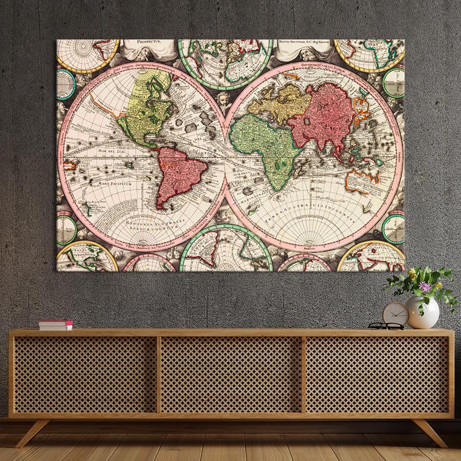 Картина карта Старинный атлас 120x80 см (A1334-1) Картина карта Старинный атлас 120x80 см (A1334-1)