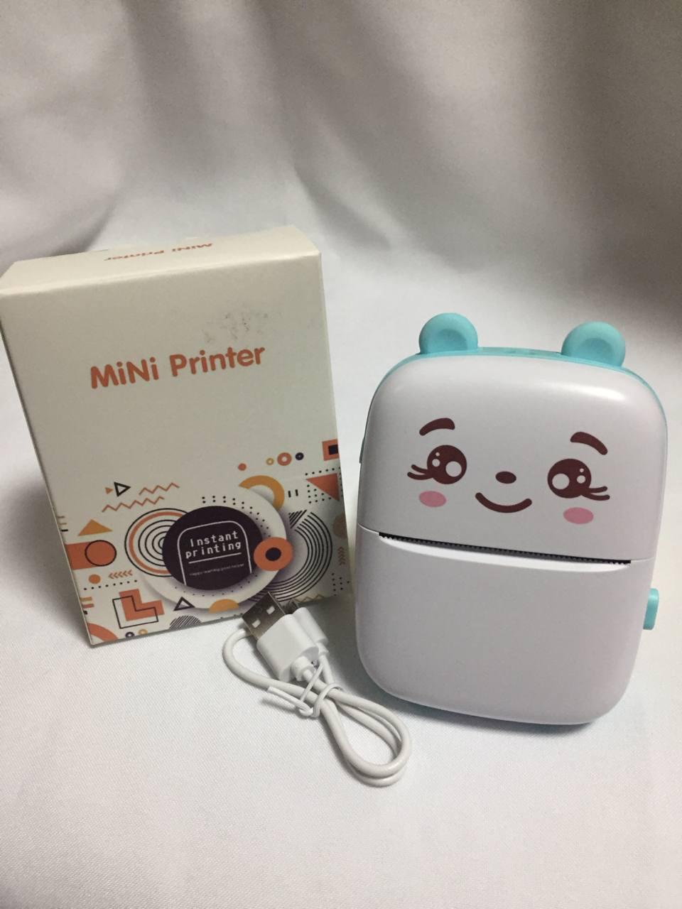 Принтер портативний Mini Printer для друку з телефону дитячий Bluetooth Блакитний (3b2ac404) - фото 3